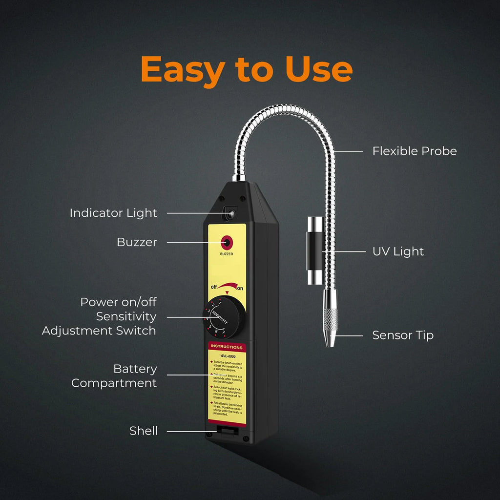Lecksucher Freon Halogen Gasdetektor Klimaanlage Kältemittel R22 R410A R134A R1234YF CFCs HCFCs HFCs Leckerkennungswerkzeug