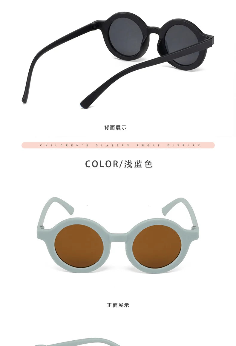 Kindersonnenbrille, runder Rahmen im Einsatzstil, Baby-Sonnenbrille für 1–7 Jahre alte Babys, Sonnenschutz, Sonnenschutz