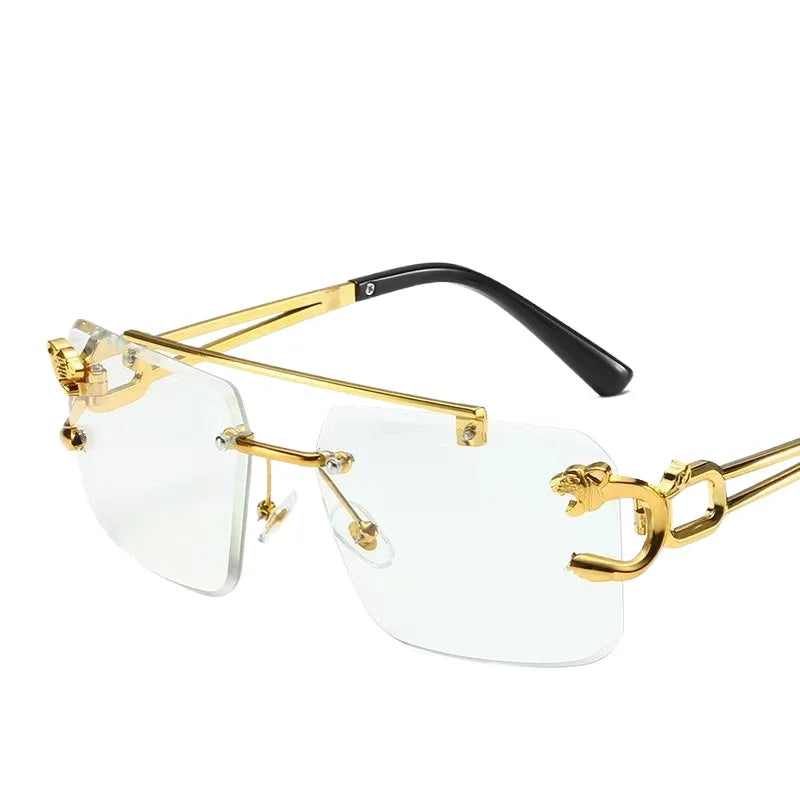 Sonnenbrille Herren Mode Randlose Sonnenbrille Shades Objektiv Damen Rahmenlose Brillen