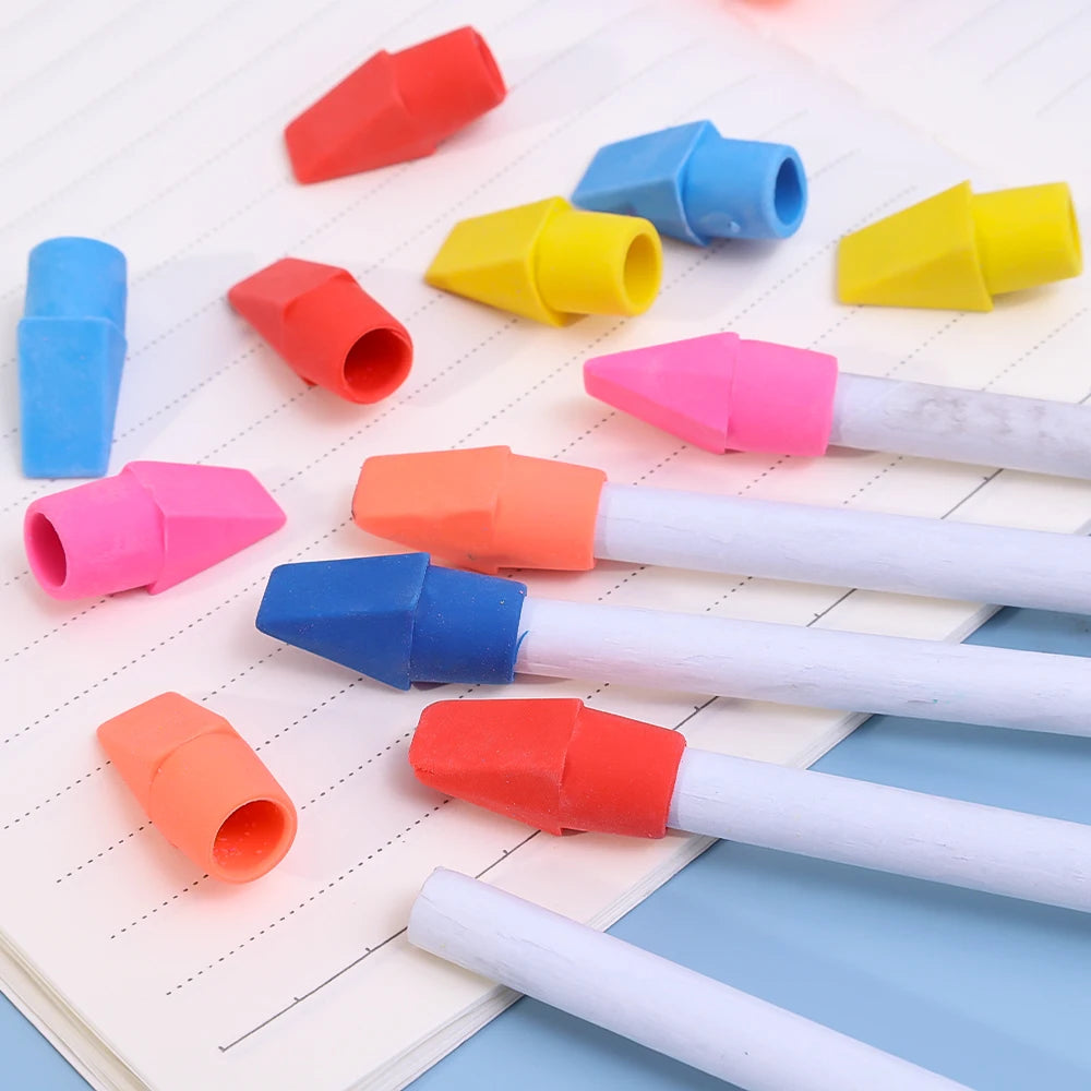 2-in-1-Radiergummis, Bleistift-Top-Schutzkappen, kreative Meißelform, Stiftspitze, Schutzhülle, Radiergummi, Korrekturzubehör für Studenten