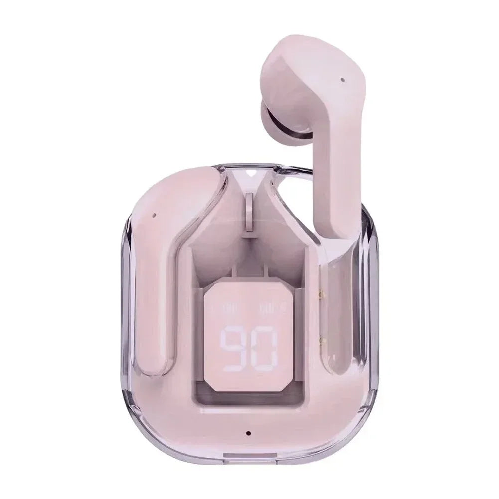Original T2 Drahtlose Bluetooth Kopfhörer Transparent HIFI Kopfhörer LED Power Digital Display Stereo Sound Kopfhörer für Xiaomi