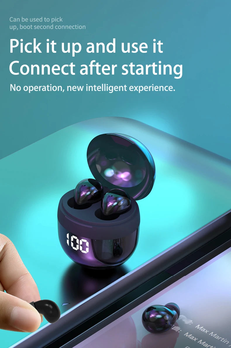 Mini Unsichtbare Kopfhörer Bluetooth 5,3 Kopfhörer Drahtlose Headsets HiFi Stereo Noise Reduction Ohrhörer für Xiaomi iPhone