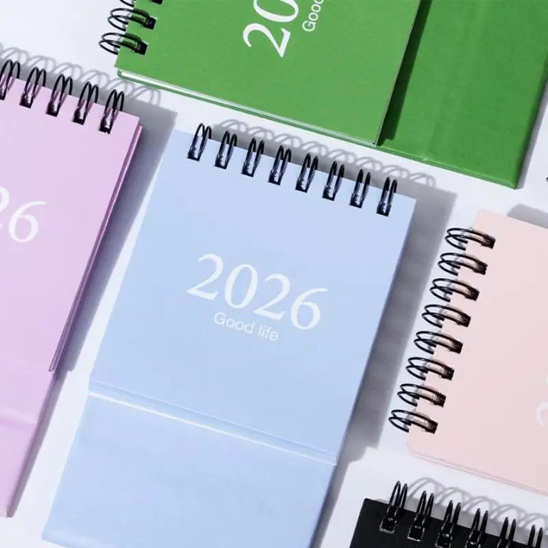 【MAX-55】Mini-Tischkalender 2026, kleiner Stand-Flip-Wochenkalender, kreativer Spulenkalender, Planer für die tägliche Zeitplanplanung