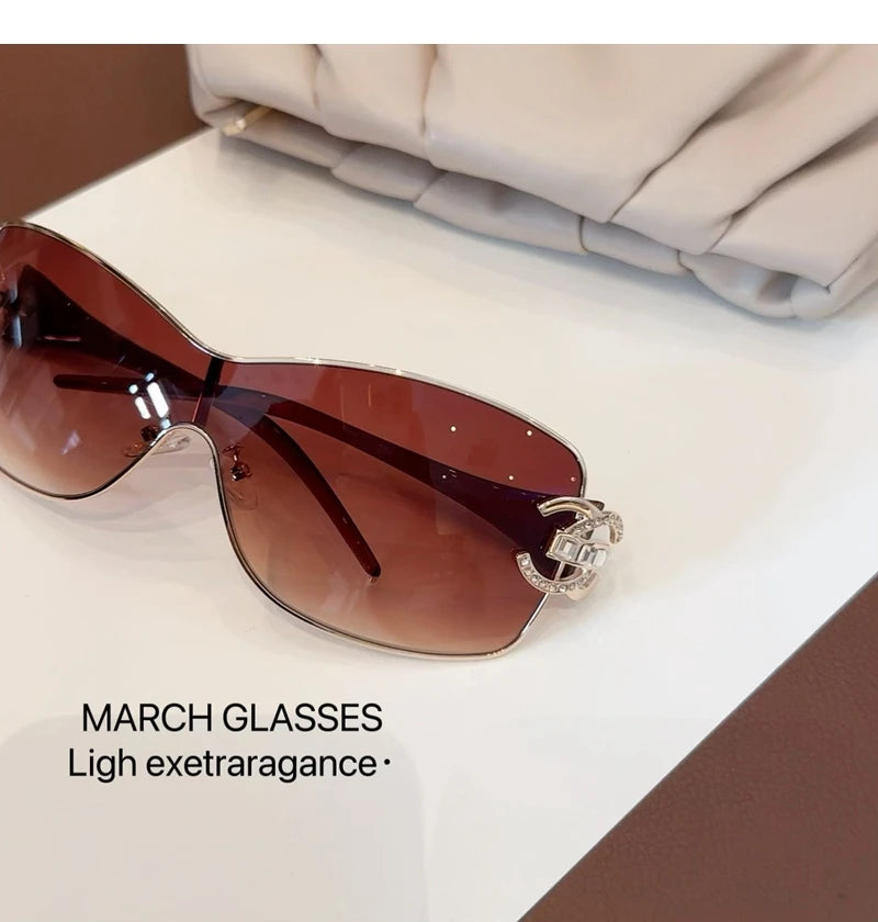 Neue Verbundene Luxus Frauen Sonnenbrille Übergroßen Frau Sonnenbrille Schwarz Brillen Trendy Männer Glas Lentes De Sol Mujer 2025