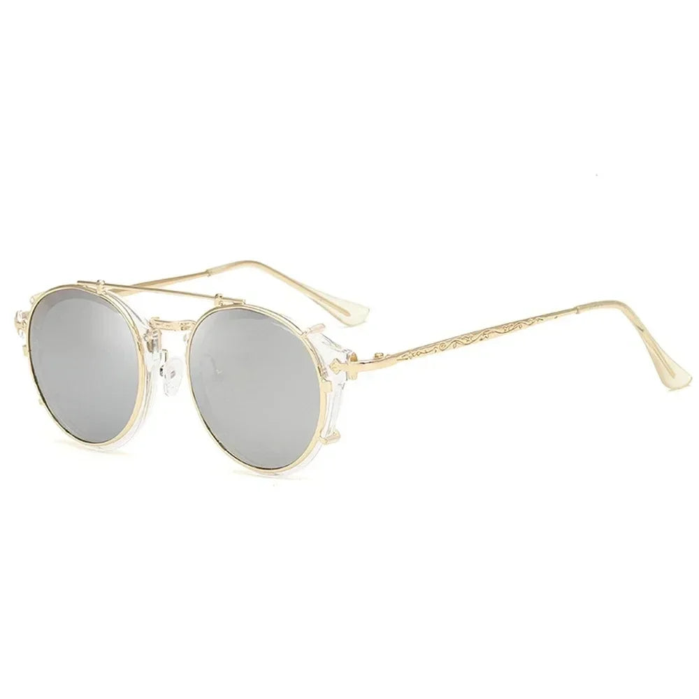 Klassische Gothic Steampunk Sonnenbrille Sonnenbrille Männer Frauen Marke Designer Vintage Runde Brille Mode Fahren Goggle UV400