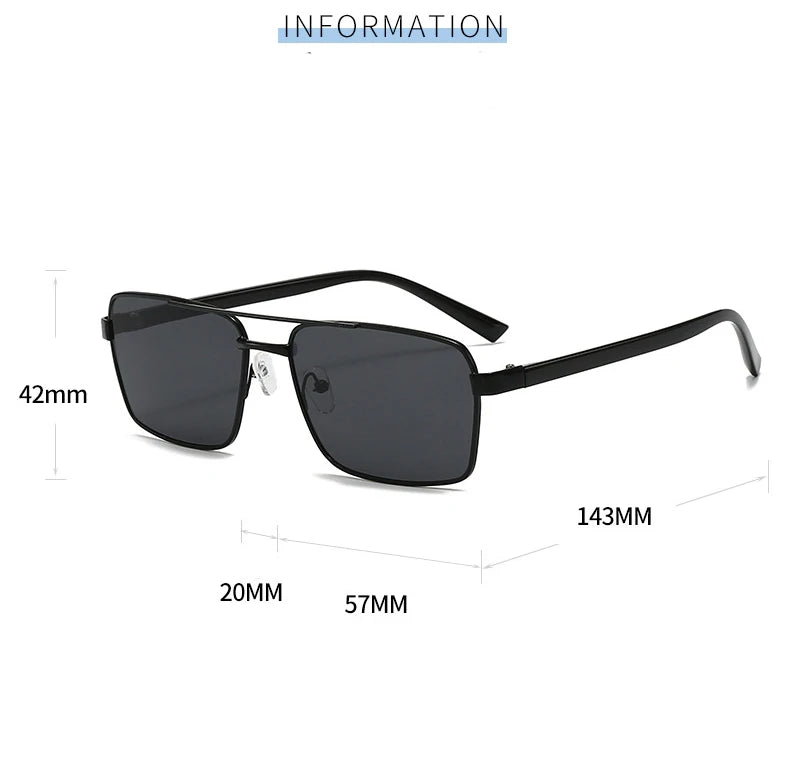 Quadratische Sonnenbrille für Männer und Frauen, modisch, klassisch, Retro, Vintage, Trenddesign, braune Gläser, UV400-Sonnenbrille, männliche und weibliche Brillen, 2026