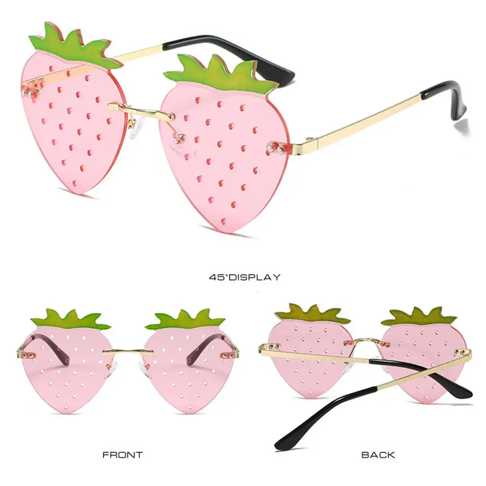 Einzigartige Bunte Erdbeere Sonnenbrille für Frauen Männer Festival Party Rave Sonnenbrille Weihnachten Dekorationen Straße Snap Brillen