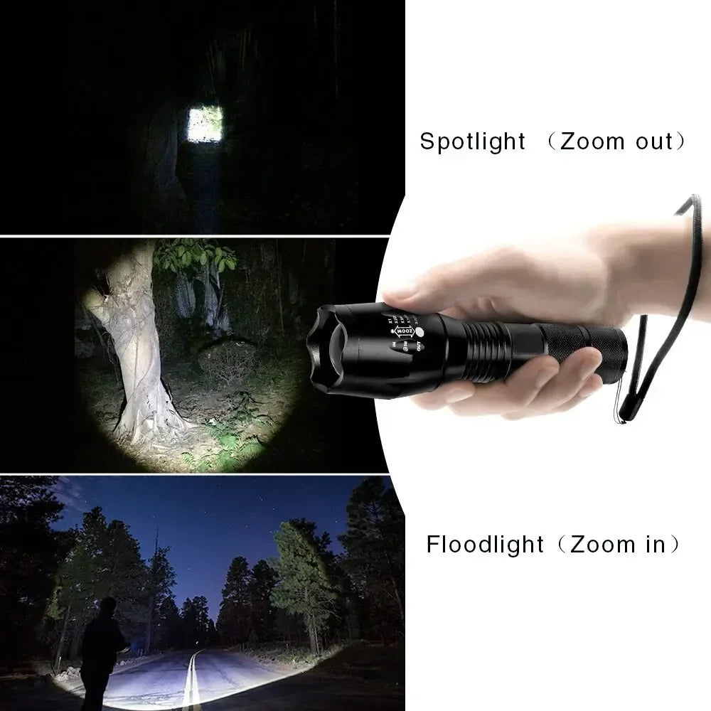 T6 Starke Licht Taschenlampe LED Aluminium Legierung Teleskop Zoom Batterie Version Aufladen Outdoor Suchscheinwerfer Fernbedienung Taschenlampe