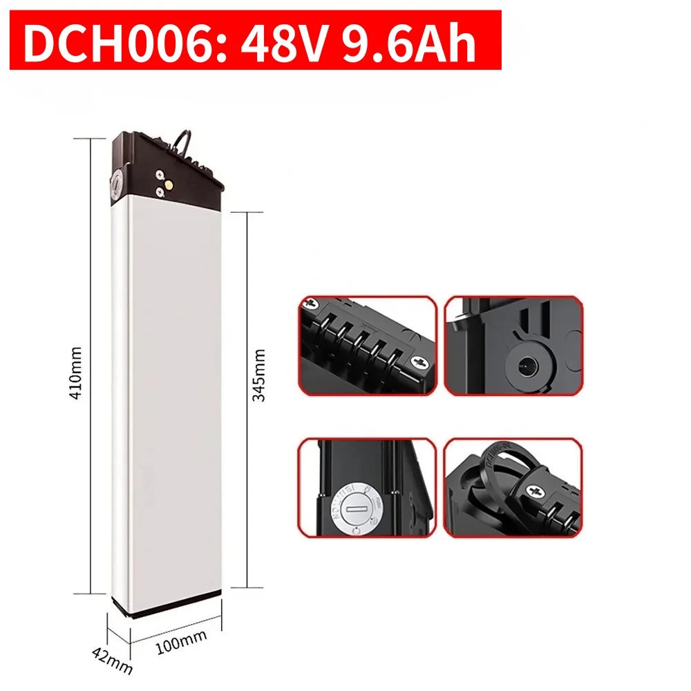 48V 17Ah 15Ah 12,8Ah 10,4Ah 36V 10Ah 12Ah 15Ah DCH-003 DCH-006 DCH-009 350W~1000W Motorbatterie