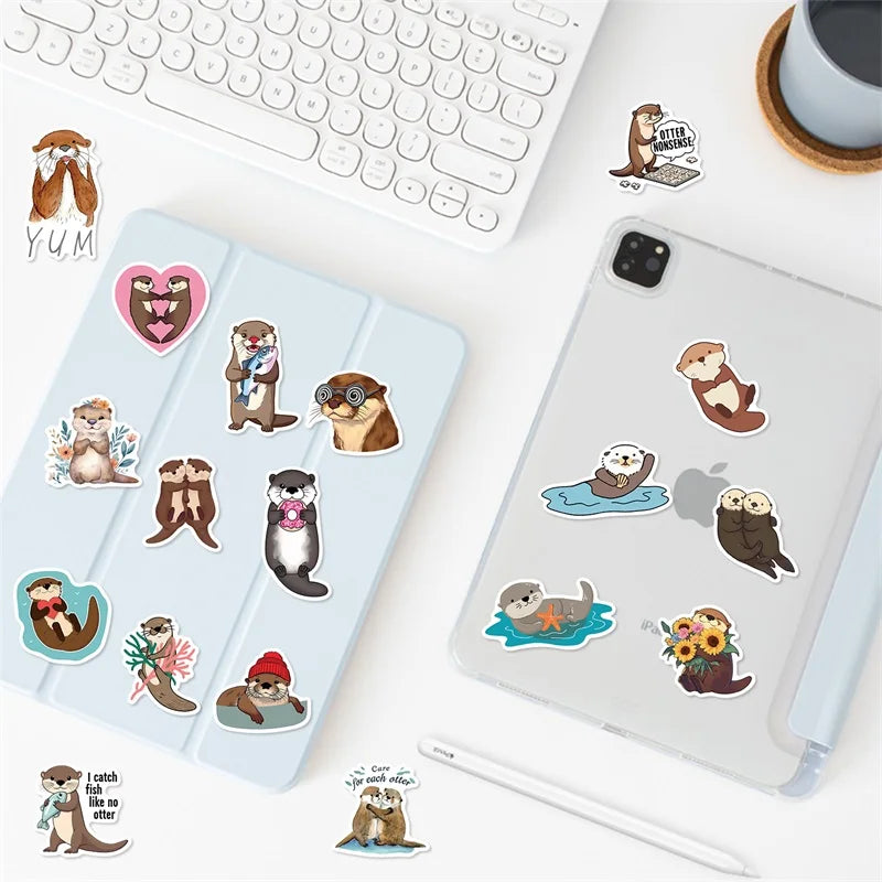 10/30/50PCS Kawaii Otter PVC Aufkleber Ästhetische Koreanische Dekoration Scrapbooking Schreibwaren DIY Hand Buchhaltung Liefert für Kinder