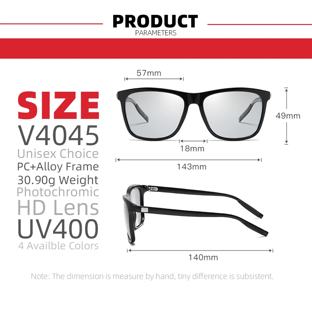 Klassische Angeln Sonnenbrille Männer Polarisierte Metall Quadratischen Rahmen UV400 Photochrome Brille Frauen Fahren Verfärbung Brillen