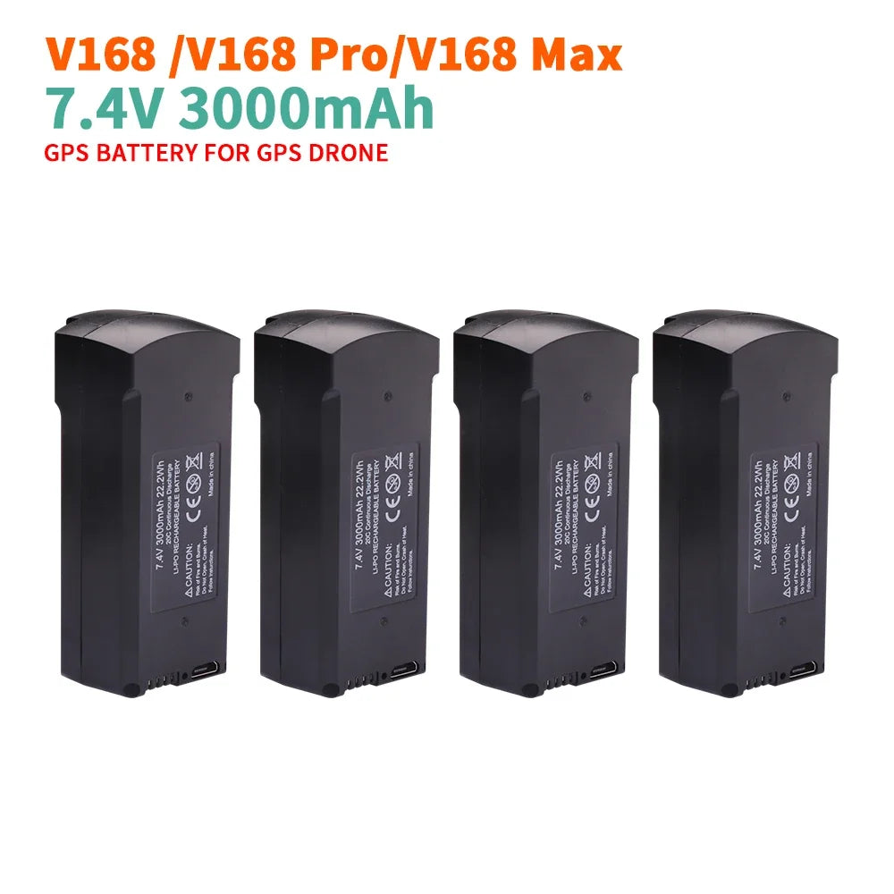7,4 V 3000 mAh Original V168 GPS Drone Batterie RC Quadcopter 3,7 V 2000 mAh V168 Pro Max Ersatz Batterie eders Teile Zubehör