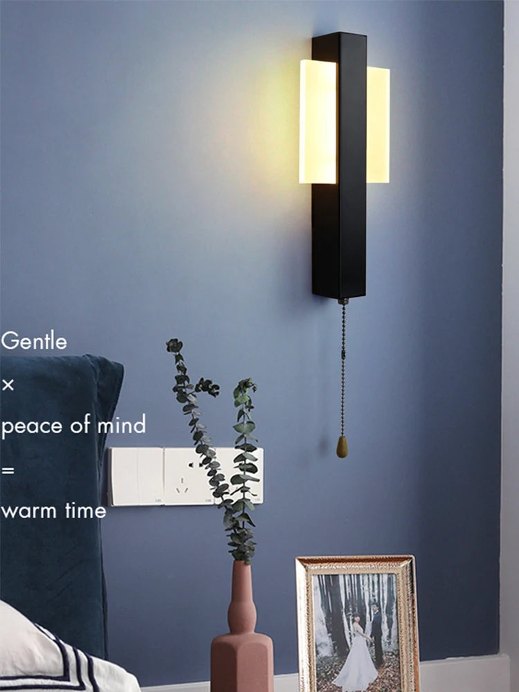 Nordic Wand Lampen mit Pull Schalter Abajur Para Quarto Lampe De Chevet Lampe für Schlafzimmer Arandela Wohnkultur Decoracion Ha