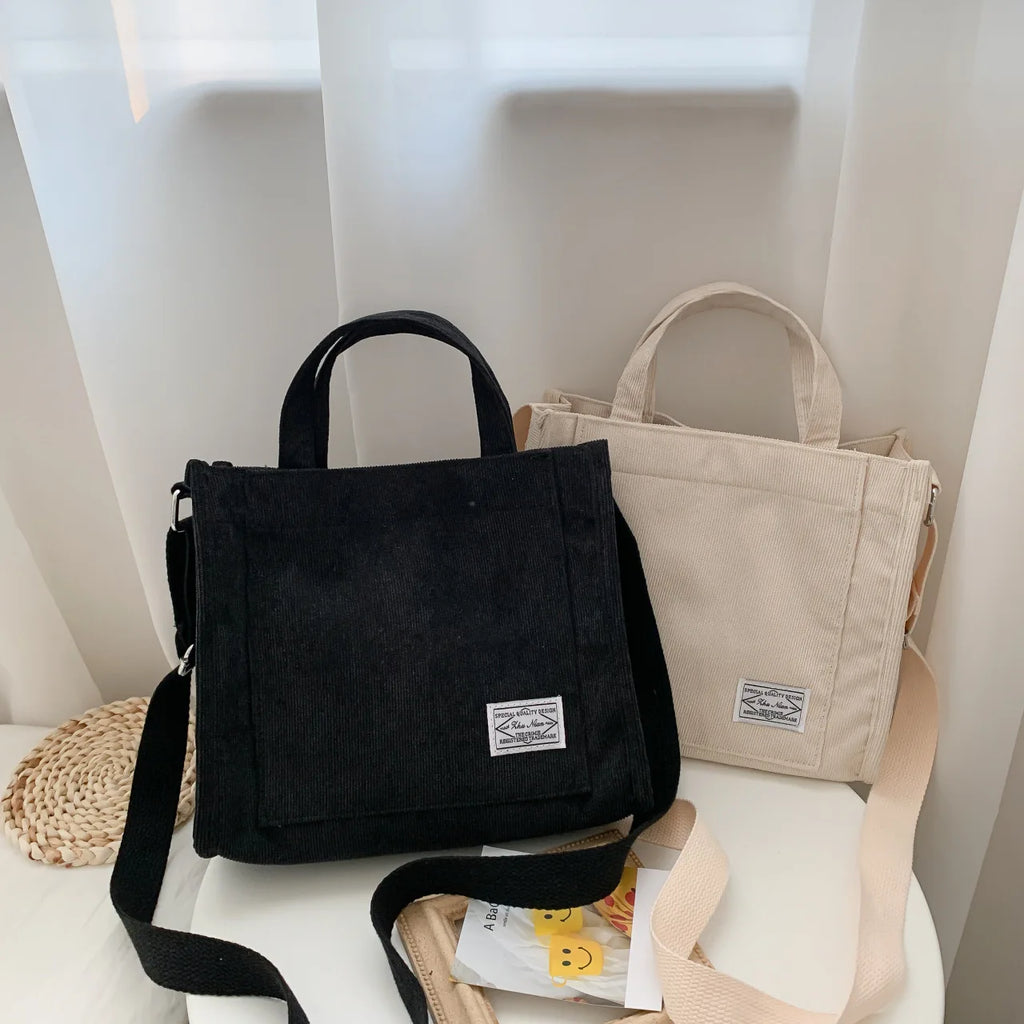 Umhängetasche aus Cord, quadratische Umhängetasche für Damen, lässige Tragetasche, Umhängetasche, Reise-Organizer-Tasche