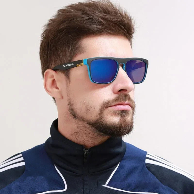 Klassische quadratische polarisierte Unisex-Outdoor-Sport-Sonnenbrille zum Angeln, Jagen, Radfahren, Fahren, Bergsteigen, UV400, blendfrei