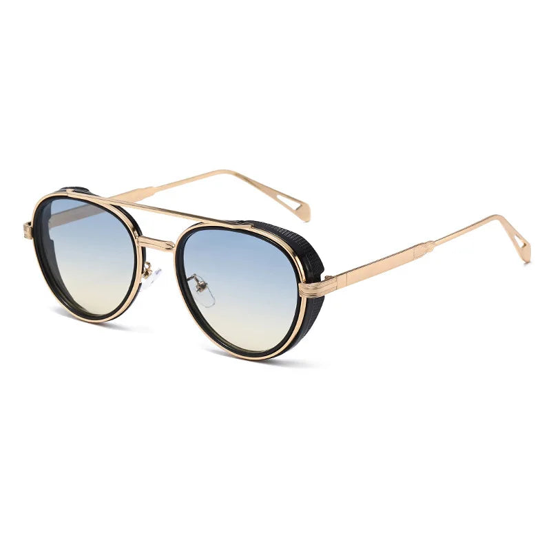2026 Neue Luxus Steampunk Sonnenbrille, Metallrahmen Ovale Vintage-Brille, Modische Sonnenbrille für Damen, Fahrerbrille für Herren