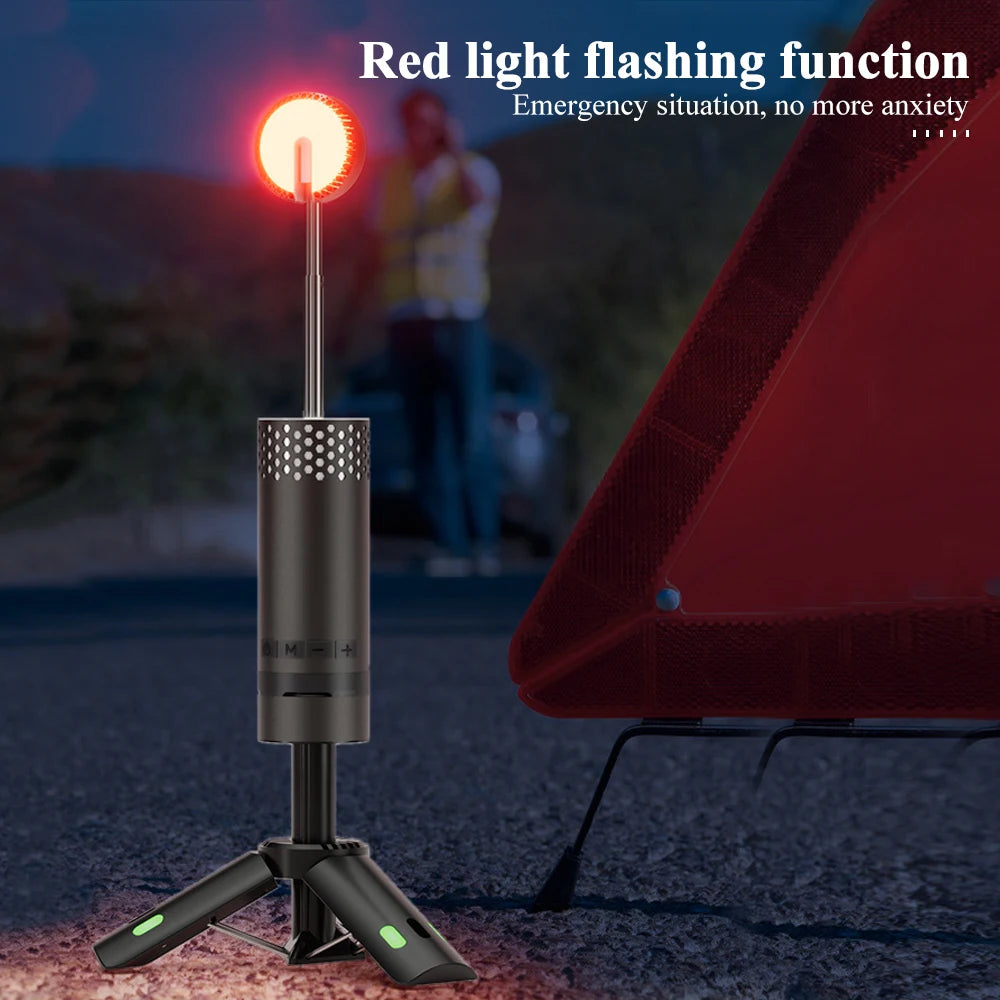 Verbesserte Camping-LED-Teleskop-Taschenlampe mit Stativ, wiederaufladbare Notfalllampe, tragbare Orch-Licht-Tischlampe für den Außenbereich, Zelt