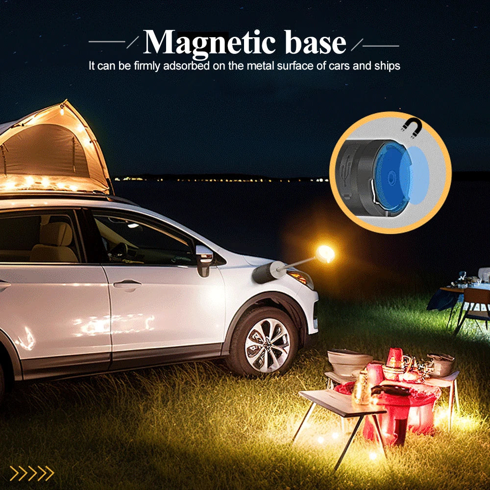 Verbesserte Camping-LED-Teleskop-Taschenlampe mit Stativ, wiederaufladbare Notfalllampe, tragbare Orch-Licht-Tischlampe für den Außenbereich, Zelt