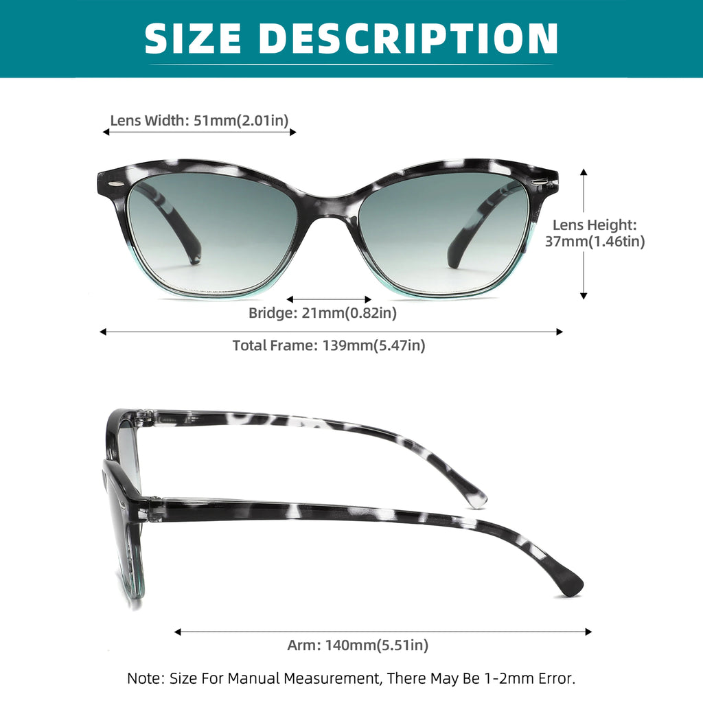 Lesesonnenbrille für Damen und Herren, quadratisch, klassischer Rahmen für den Außenbereich, Sonnenbrille, Lesebrille mit Dioptrien-Federscharnier