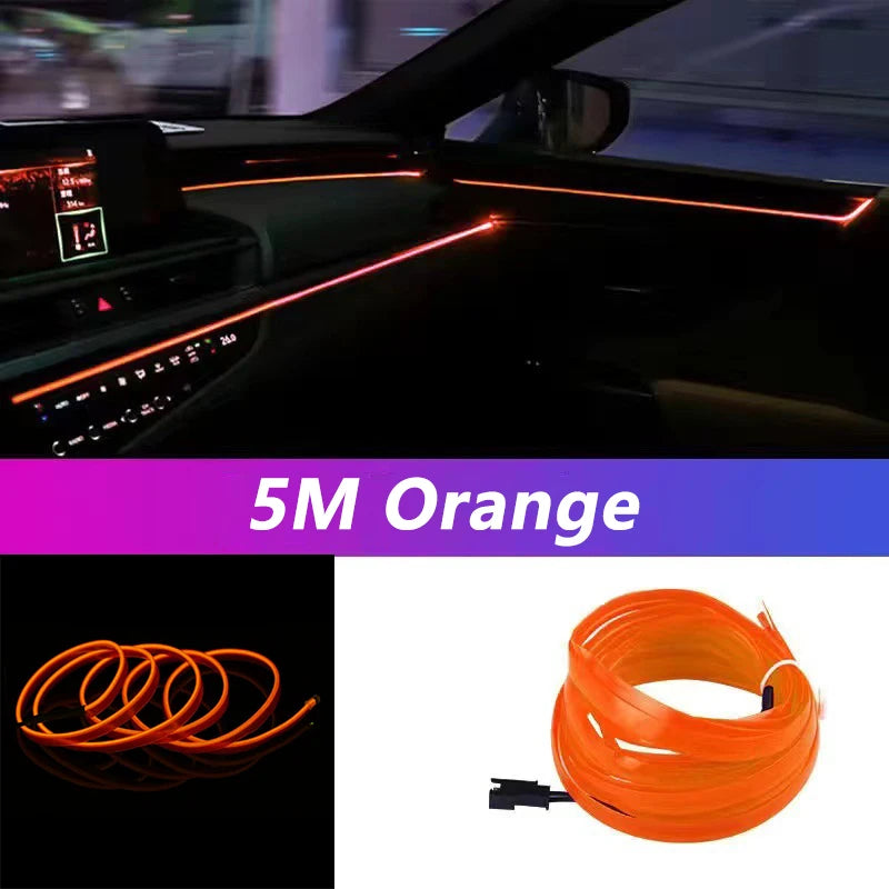 5m Auto Innenraum LED-Streifen Licht Neon El Verkabelung dekorative Lampe für Auto DIY flexible Umgebungs licht USB Party Atmosphäre Diode