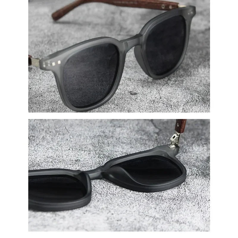Sonnenbrille für Männer und Frauen, trendige Retro-Holzmaserung, polarisierte UV-Schutzbrille, Radfahren, Outdoor, Straßenfotografie, Sonnenbrille