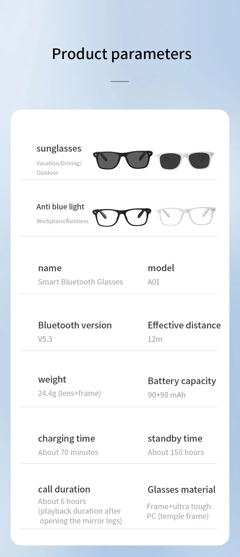Intelligente Brille, Bluetooth-Anruf, Outdoor-Sport-Kopfhörer, KI-Sprachnavigation, photochrome Linse, wasserdichte Anti-UV-Smart-Sonnenbrille