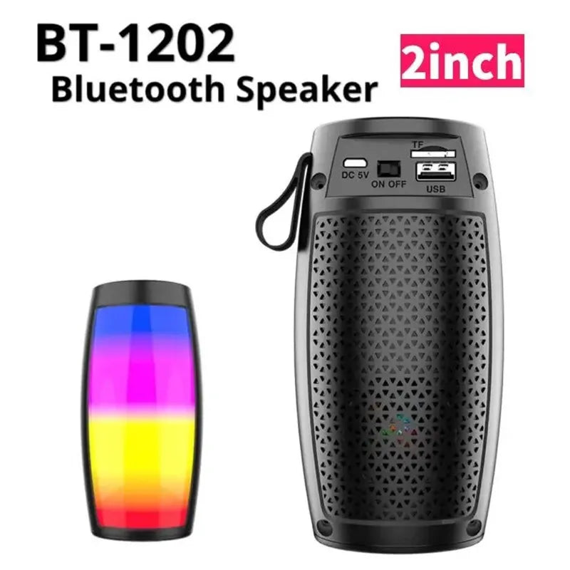 Lanfy #   BT-1202 Tragbarer Bluetooth-Lautsprecher mit bunter 360-LED-Lichtshow