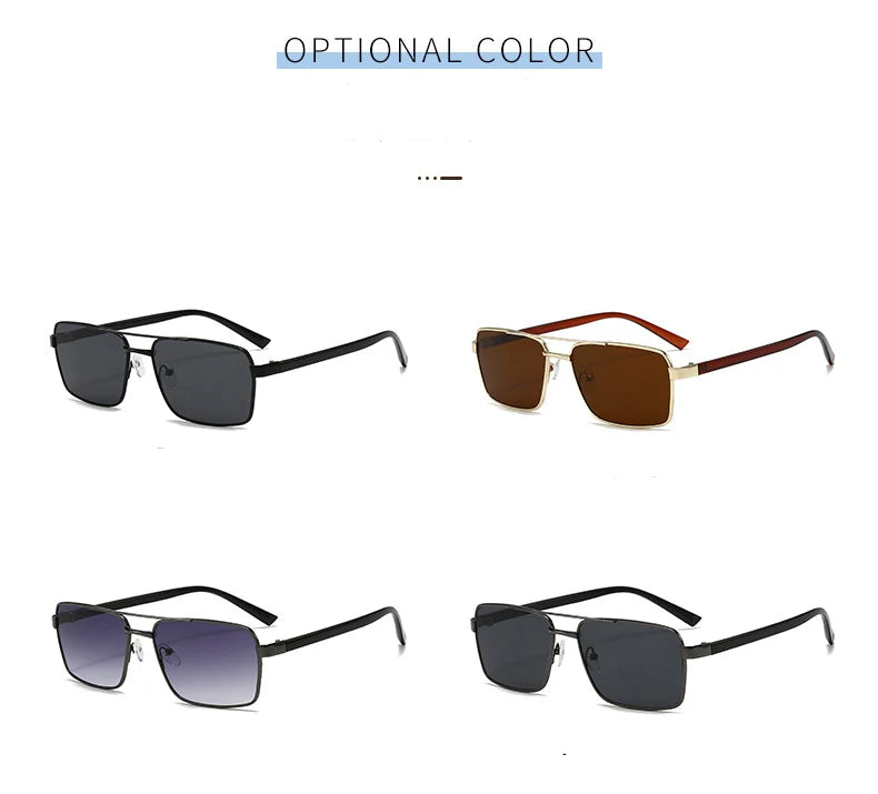 Quadratische Sonnenbrille für Männer und Frauen, modisch, klassisch, Retro, Vintage, Trenddesign, braune Gläser, UV400-Sonnenbrille, männliche und weibliche Brillen, 2026
