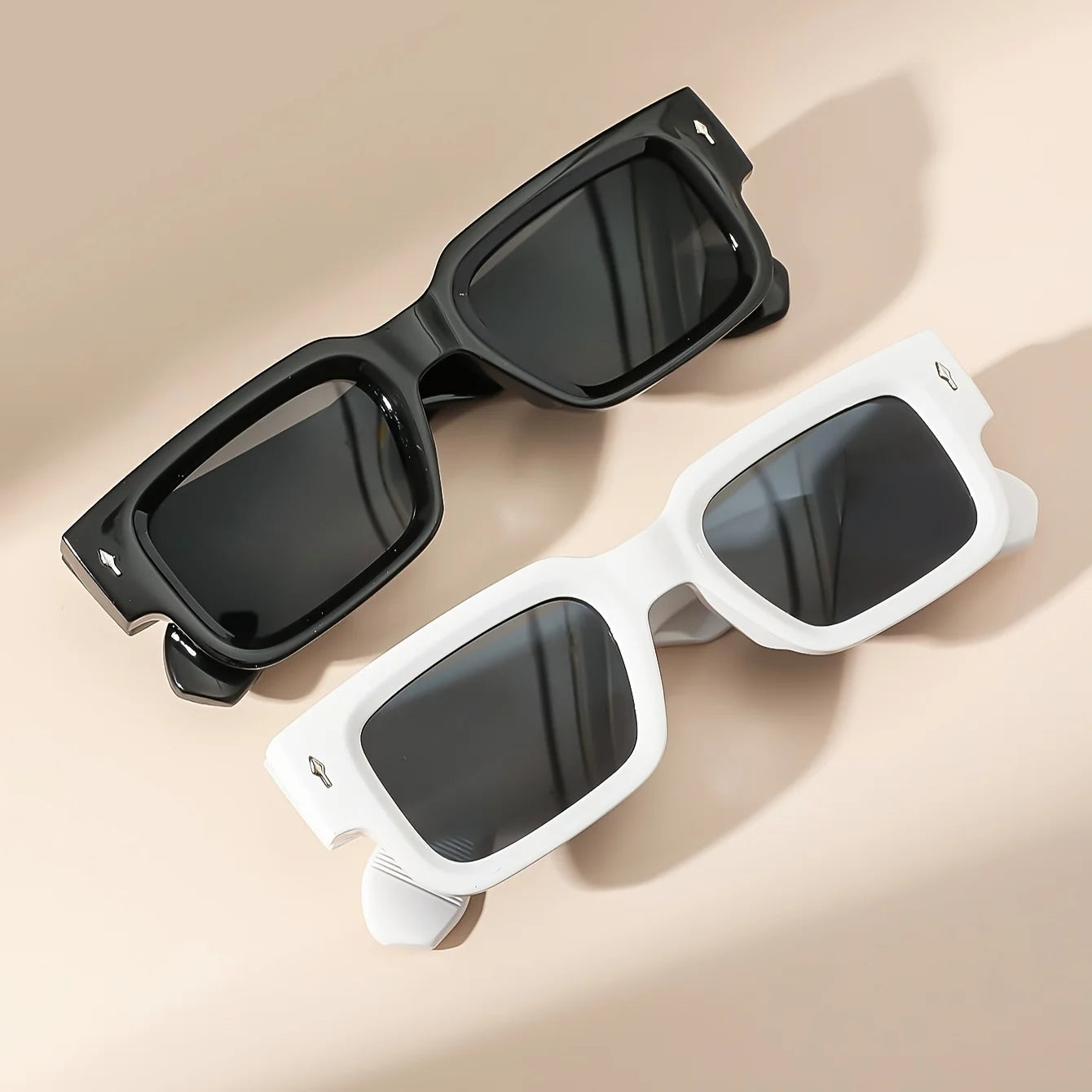 1PC Unisex Retro Quadratische Sonnenbrille Klassischer UV-Schutz Kunststoffrahmen für Outdoor-Reisen Fahren