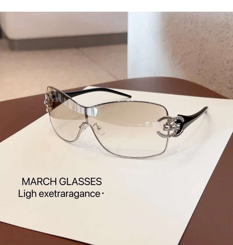 Neue Verbundene Luxus Frauen Sonnenbrille Übergroßen Frau Sonnenbrille Schwarz Brillen Trendy Männer Glas Lentes De Sol Mujer 2025
