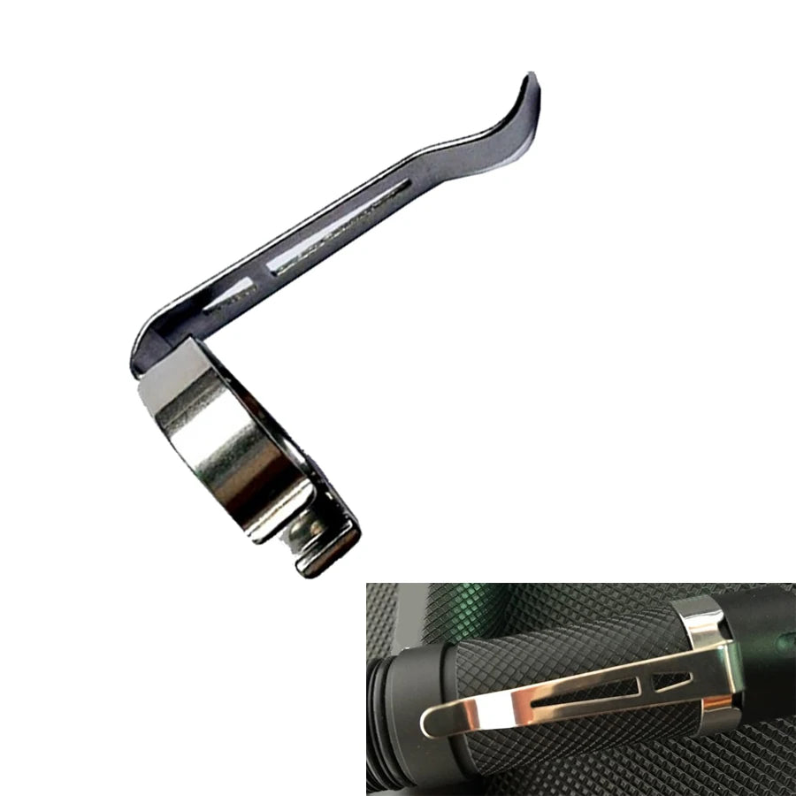 Edelstahl Clamp Taschenlampe Tasche Clip Halterung 46mm (L) x 19mm (D) für Taschenlampe Körper Durchmesser 20mm bis 24mm