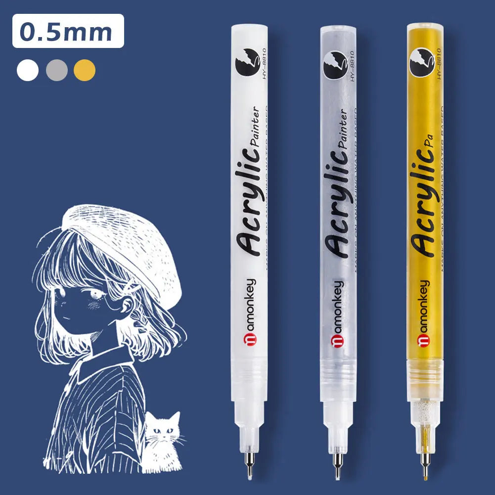 1-5 Teile/satz Klassische Weiße Tinte Gel Stift Highlight Marker Weiße Tinte Verschiedene Punkt Feine Medium Bold für Journaling kunst Zeichnung