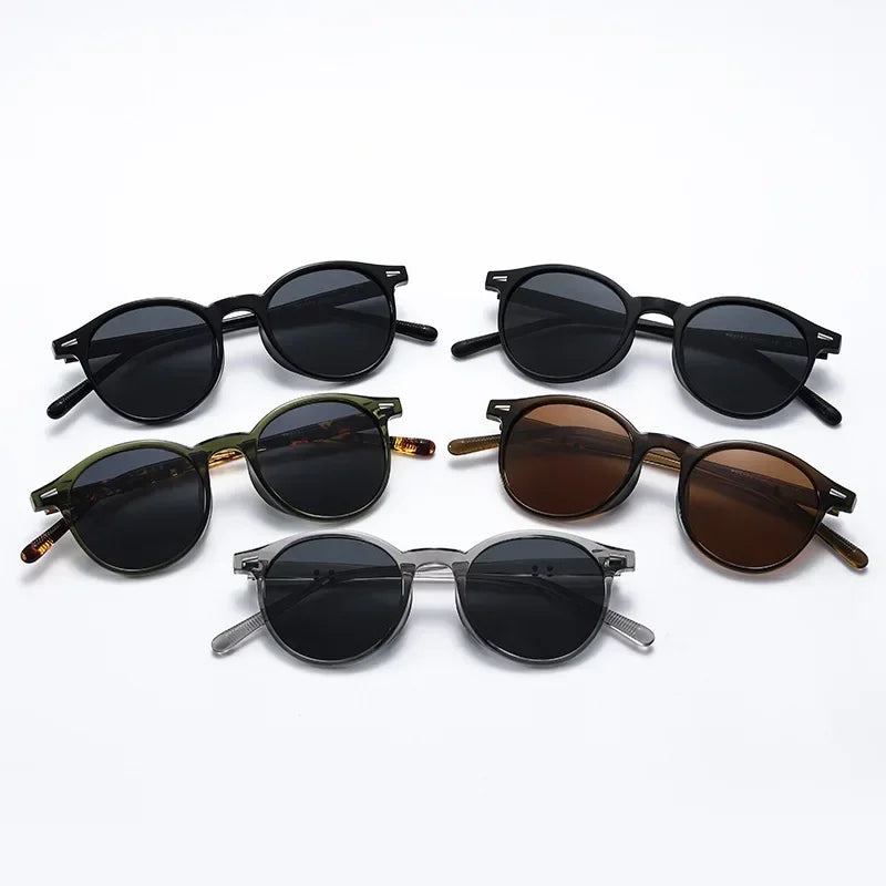 Stilvolle Sonnenbrille mit rundem Rahmen für Herren und Damen, lässig, Vintage-Stil, Outdoor-Sportbrille, Unisex, ultraleicht, UV400, Sonnenbrille