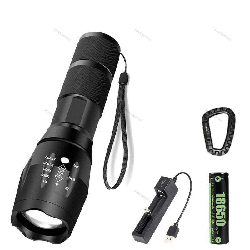 T6 Starke Licht Taschenlampe LED Aluminium Legierung Teleskop Zoom Batterie Version Aufladen Outdoor Suchscheinwerfer Fernbedienung Taschenlampe