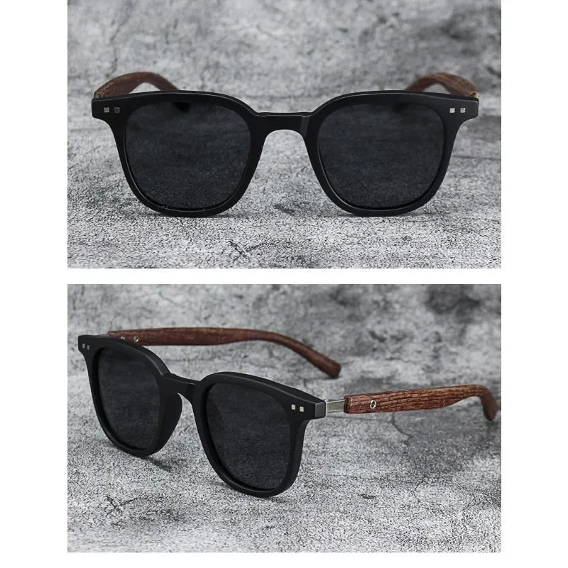 Sonnenbrille für Männer und Frauen, trendige Retro-Holzmaserung, polarisierte UV-Schutzbrille, Radfahren, Outdoor, Straßenfotografie, Sonnenbrille