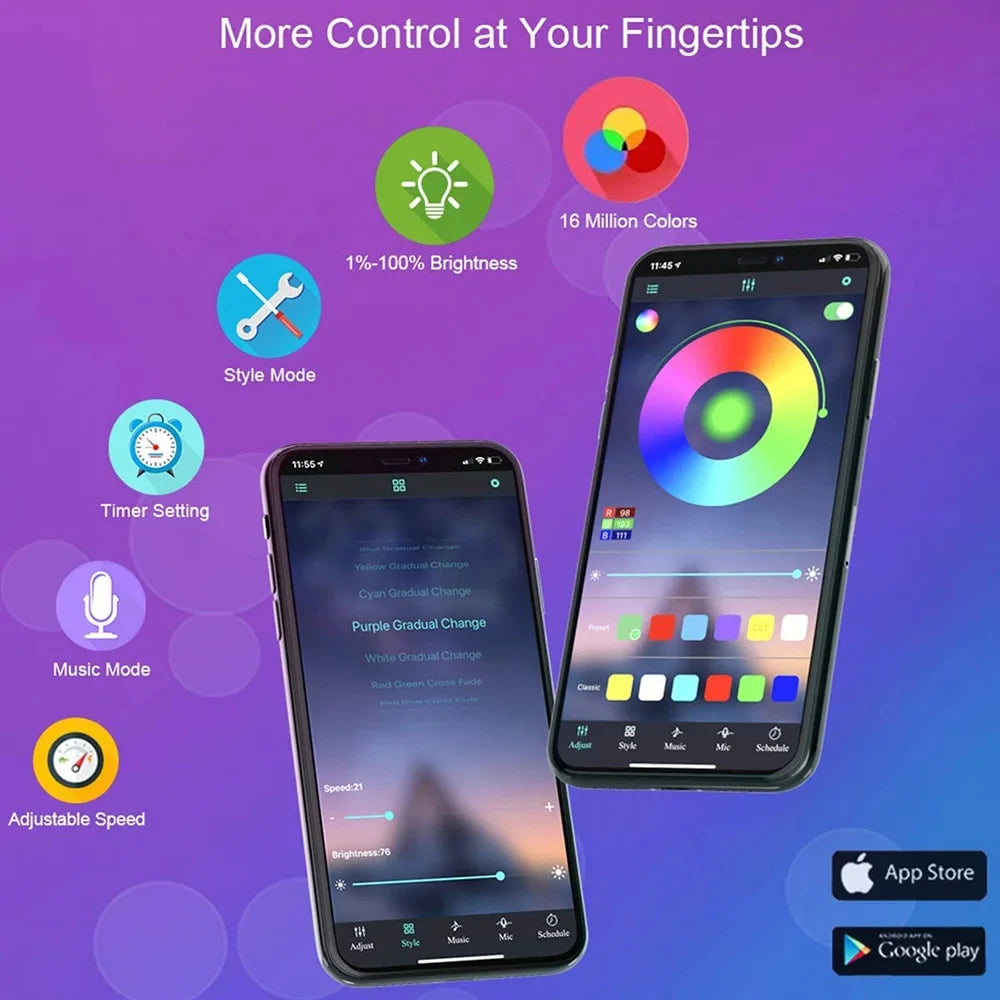 Bluetooth LED Streifen Lichter Smart SMD 5050 APP Fernbedienung Flexible Band Diode Lampe Band TV Hintergrundbeleuchtung Spiel Zimmer Wohnkultur