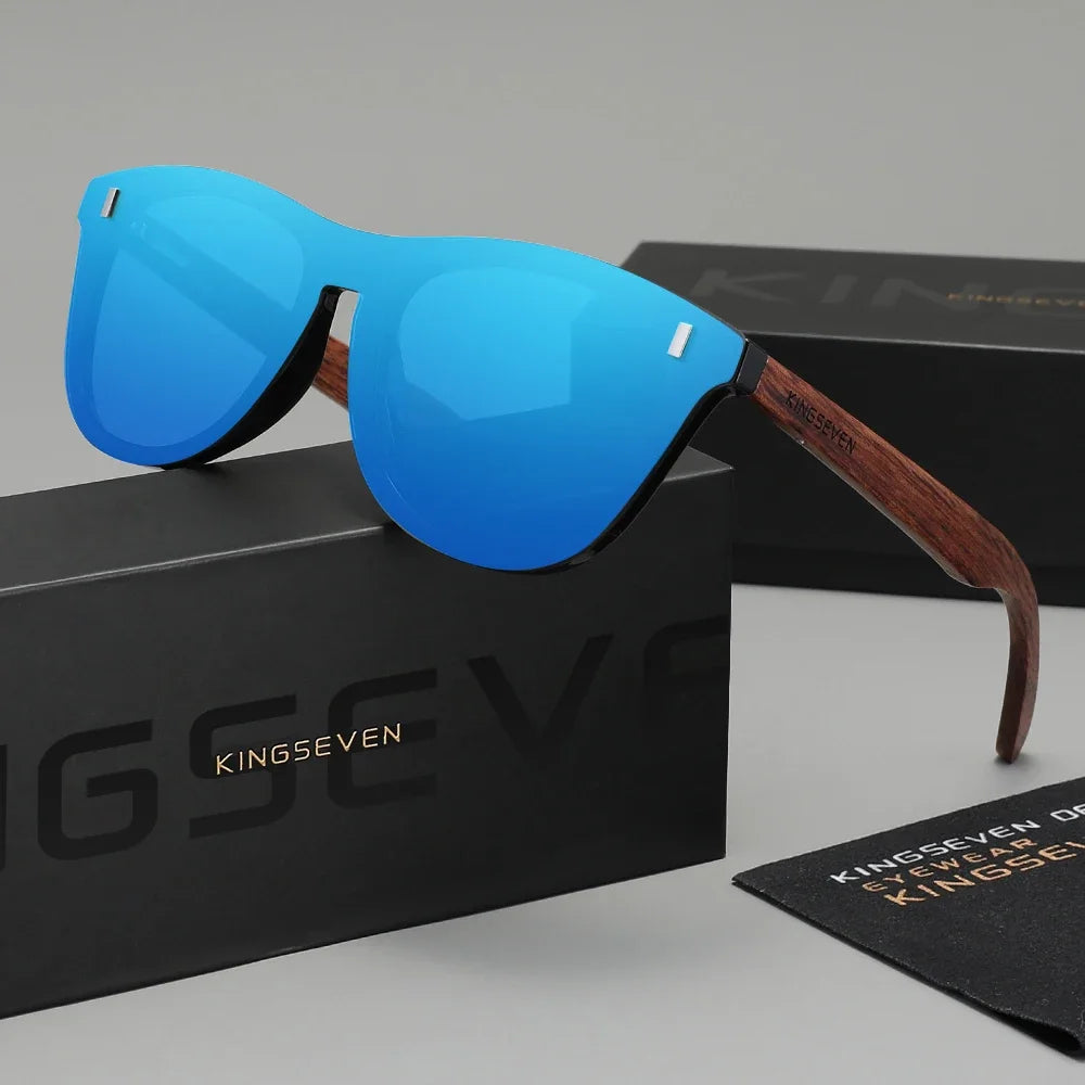 Marke Original Design Retro Holz Sonnenbrille Männer Kausalen Outdoor Polarisierte Randlose Frauen Gläser Klassische UV400 Mode Brillen