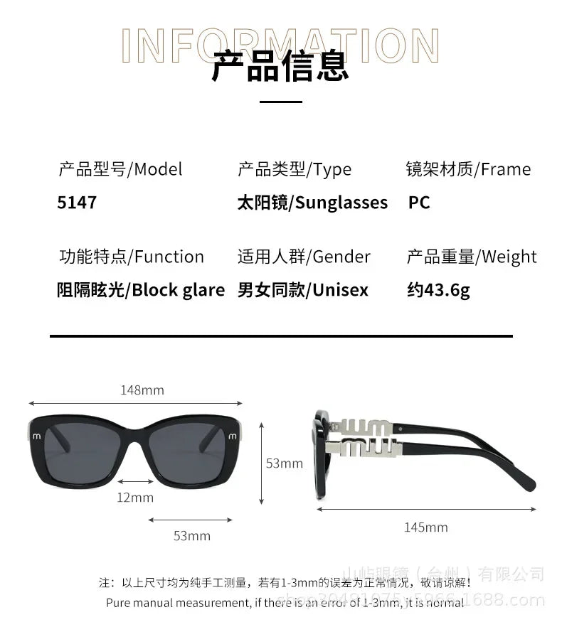 Ins Große Quadratische Polarisierte Sonnenbrille 2025, Neue Mode Frauen Männer High-end-Buchstaben Sonnenbrille Damen Trendy Gafas De Sol UV400