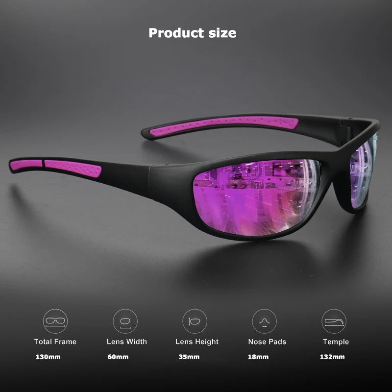 Polarisierte Sport-Sonnenbrille für Männer und Frauen, Laufen, Angeln, TAC-Linse, blendfrei, weiches Silikon, rutschfeste Bügel, Outdoor-Brille, UV