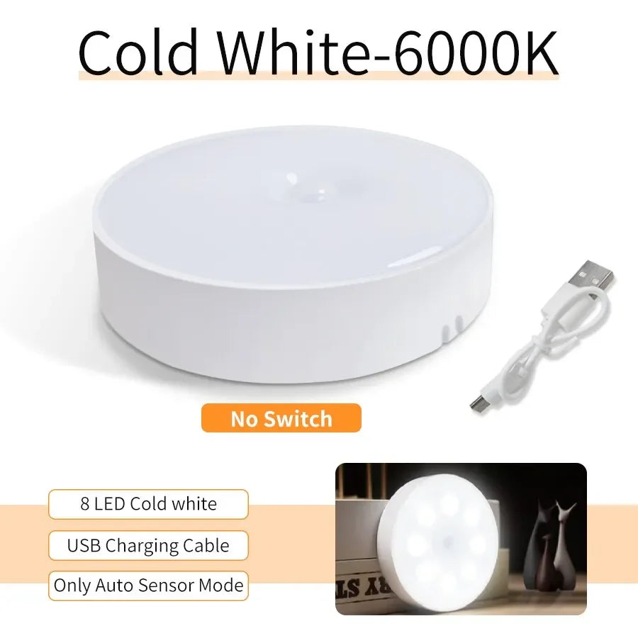 LED-Unterschrankleuchten mit Bewegungsmelder, Nachtlicht, wiederaufladbar, kabellose USB-Lampe für Treppen, Schrank, Küche, Schlafzimmer, Flur