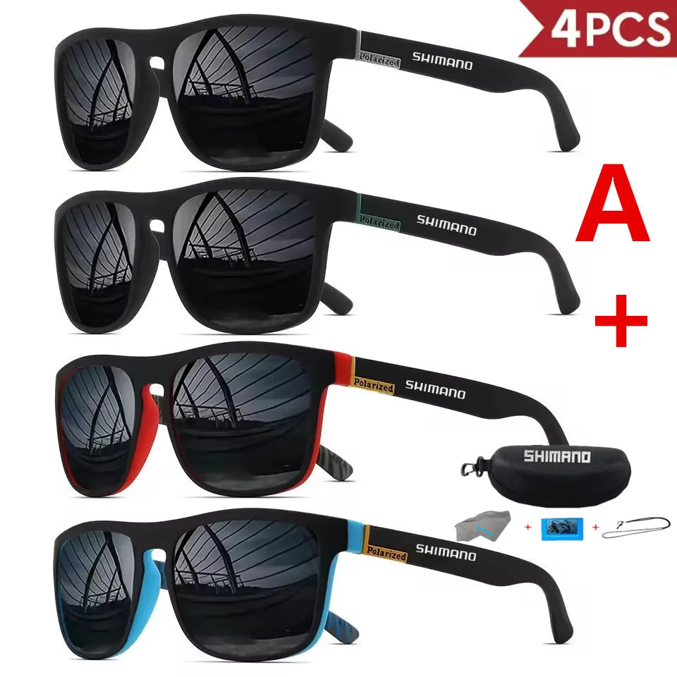 Klassische quadratische polarisierte Unisex-Outdoor-Sport-Sonnenbrille zum Angeln, Jagen, Radfahren, Fahren, Bergsteigen, UV400, blendfrei