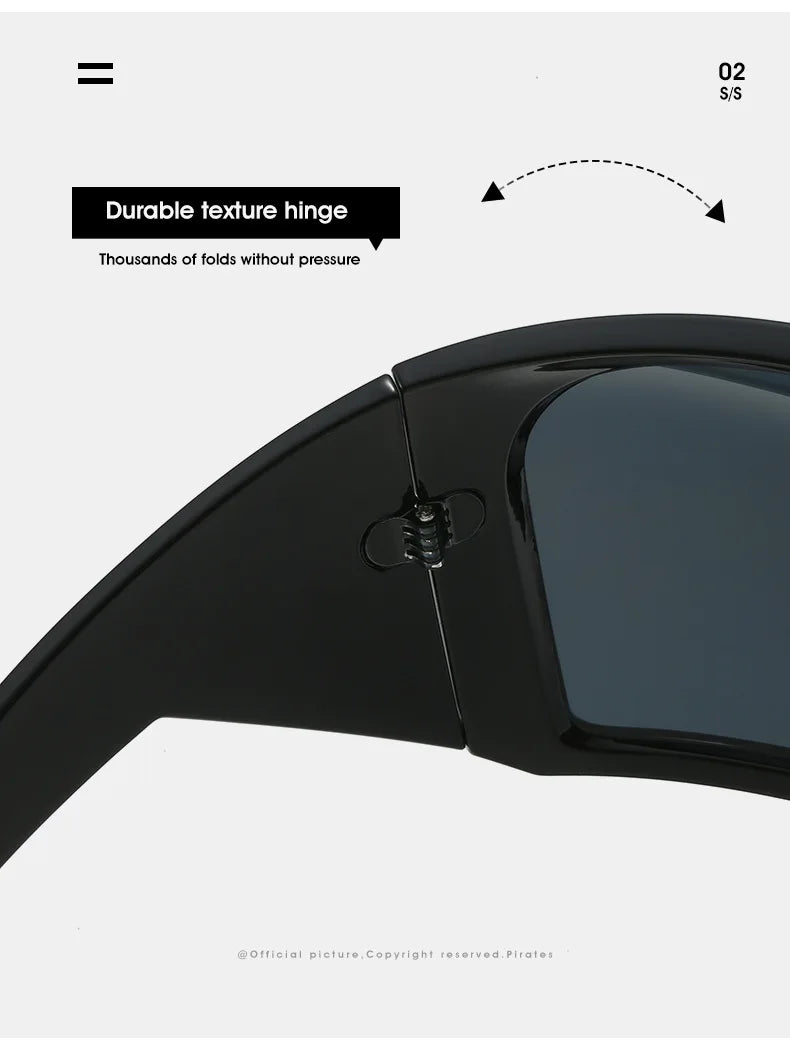 Übergroße Sonnenbrille für Herren, umwickelt, windabweisend, persönlich, große Farbtöne, futuristische Mode, Zukunftsschild, Uv400, Radfahren, Motorrad