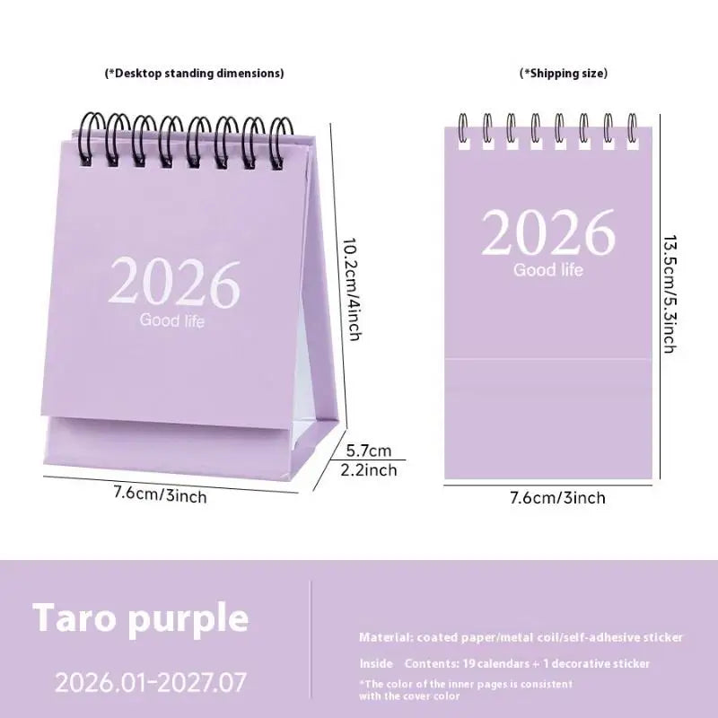 【MAX-55】Mini-Tischkalender 2026, kleiner Stand-Flip-Wochenkalender, kreativer Spulenkalender, Planer für die tägliche Zeitplanplanung