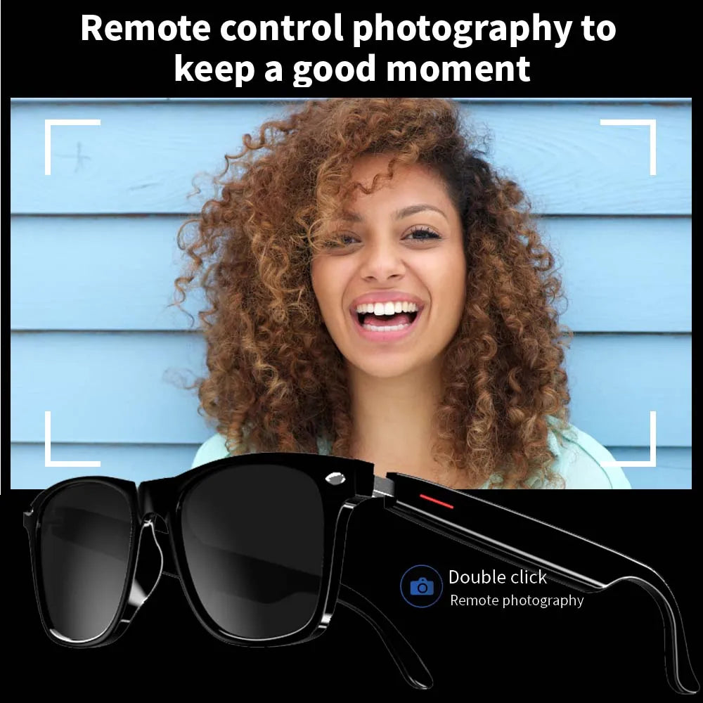 SENBONO E13 Intelligente Brille: Blaulichtfilterung, polarisierte Sonnenbrillengläser, Audio, integriertes Mikrofon, Lautsprecher, Touch- und Sprachassistent