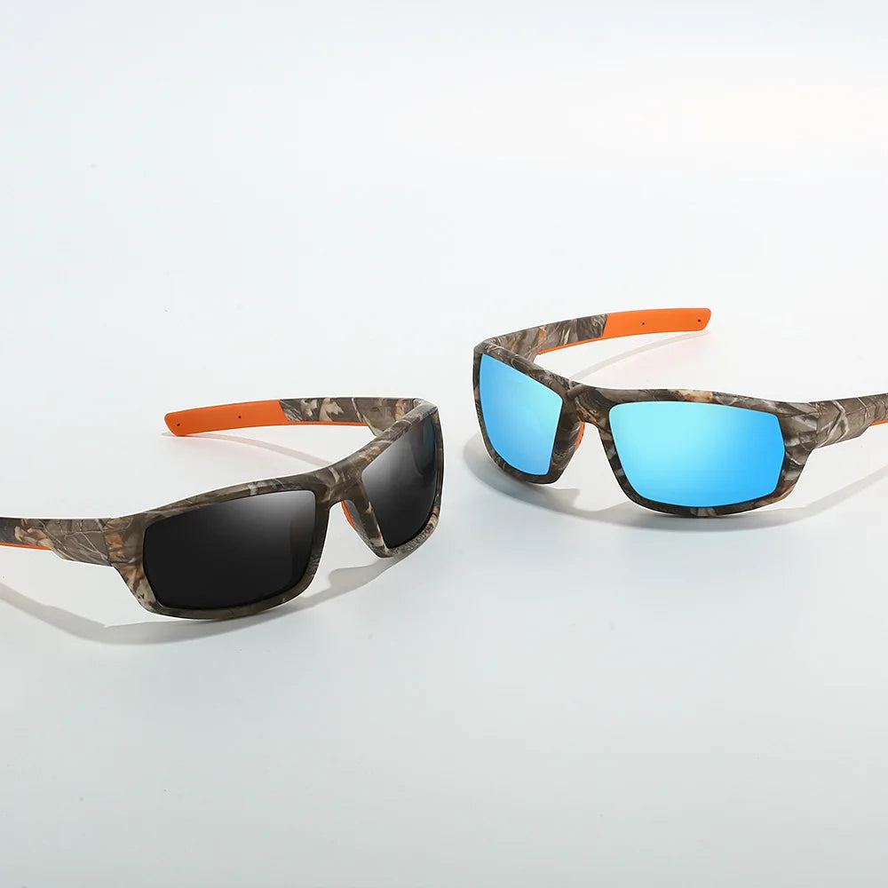 Neue Sonnenbrille für Männer Sport Polarisierte Quadratischen Rahmen Camouflage Sonnenbrille Fahren Angeln Radfahren Skifahren Sonne Brillen UV400