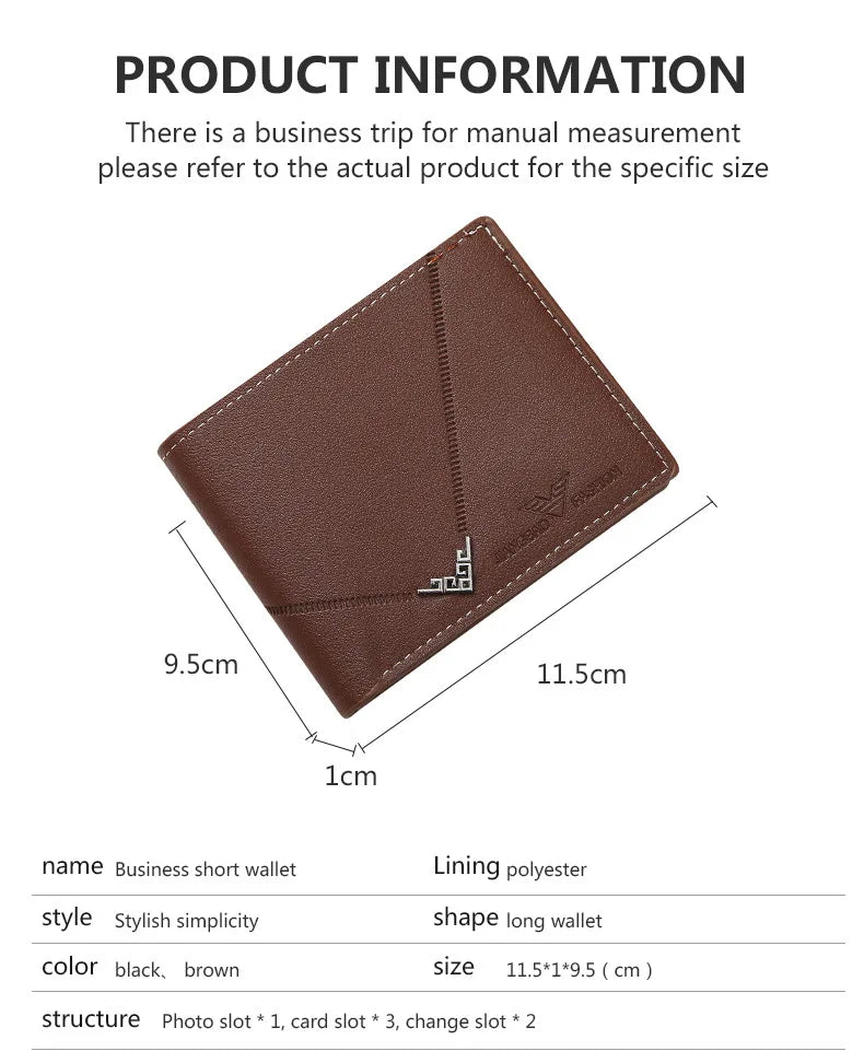 Männer Slim Geld Clip Brieftasche Kreditkarte ID Halter Casual Männlich Leder Kurze Multi-kartenhalter Geldbörsen Geschäftsmann Bifold Brieftasche