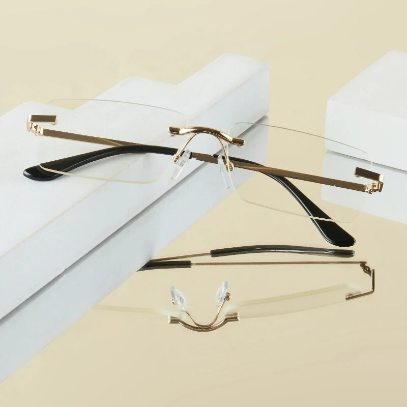 1 Stück Herrenmode-Brille, neu, Metall, rahmenlos, elegant, Retro, vielseitig, trendig, geeignet für den täglichen Gebrauch, Urlaub, Outdoor, Sonnenschutz
