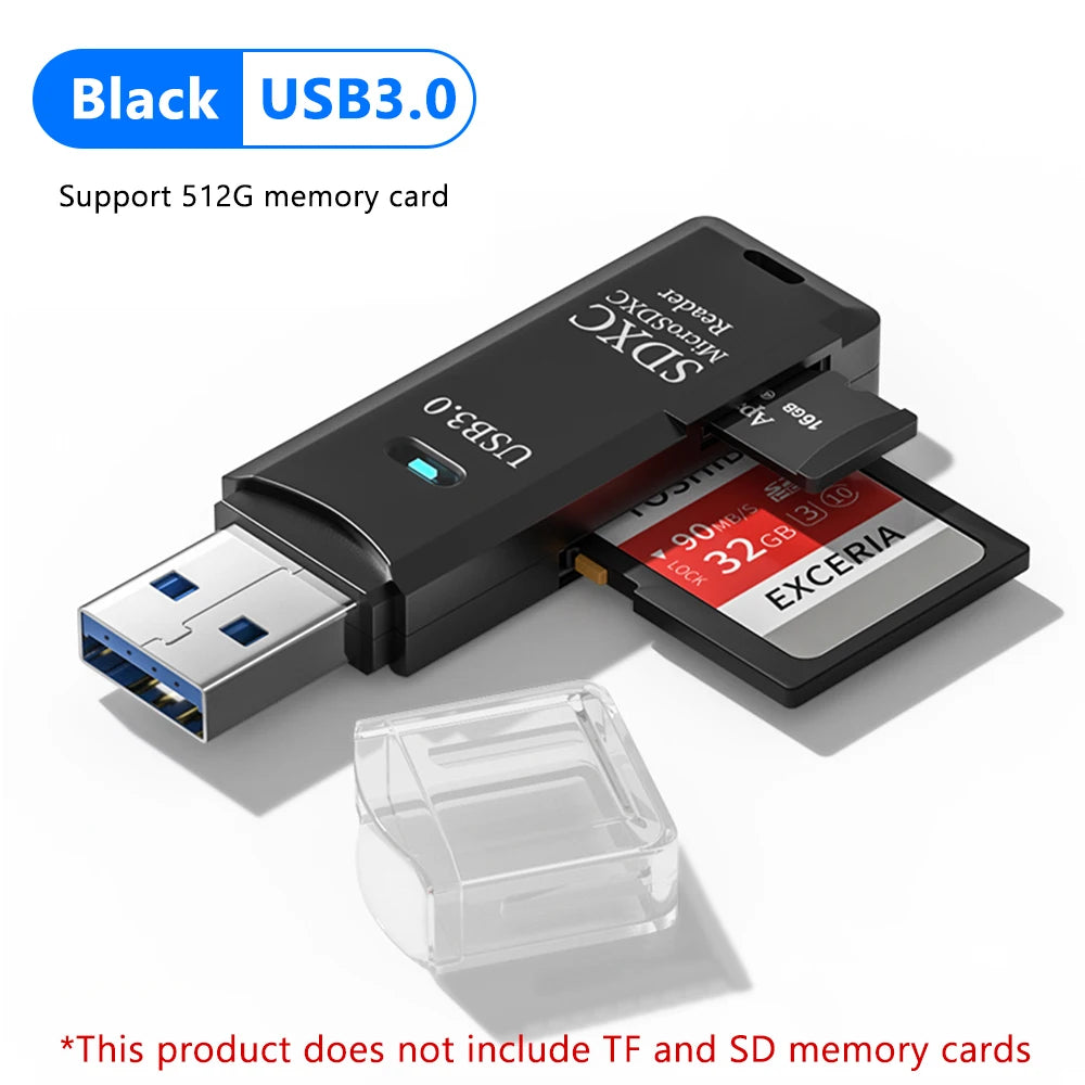 2-in-1 USB 3.0 Kartenleser Micro TF SD Kartenleser USB-Adapter Hochgeschwindigkeitskartenleser TF Speicherkarte für PC Laptop Zubehör