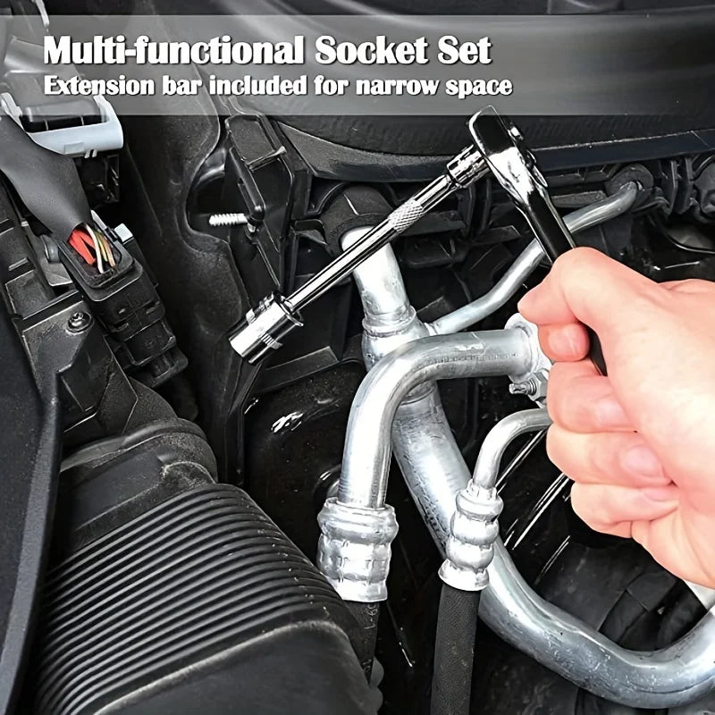 AIRAJ NEUE Auto Reparatur Tool Kit 46/53 Teile/satz Steckschlüssel Set Auto Reparatur Werkzeug Ratsche Drehmomentschlüssel Combo Auto Reparatur werkzeug Set