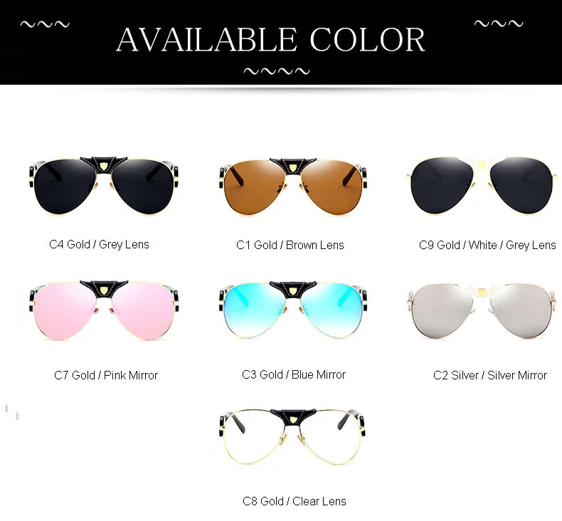 Steampunk Übergroße Männer Klassische Schwarze Sonnenbrille für Frauen Luxus Marke Goggle Sonnenbrille Mann Shades Brillen Oculos UV400 Femin